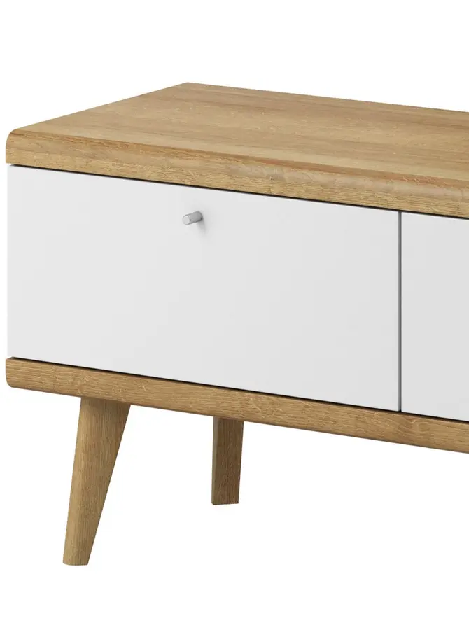 Szafka RTV PRIMO dąb riviera biały 107x40x50 cm