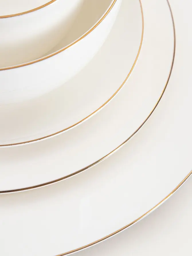 Miseczka AUROO porcelanowa ze złotą obwódką 14 cm