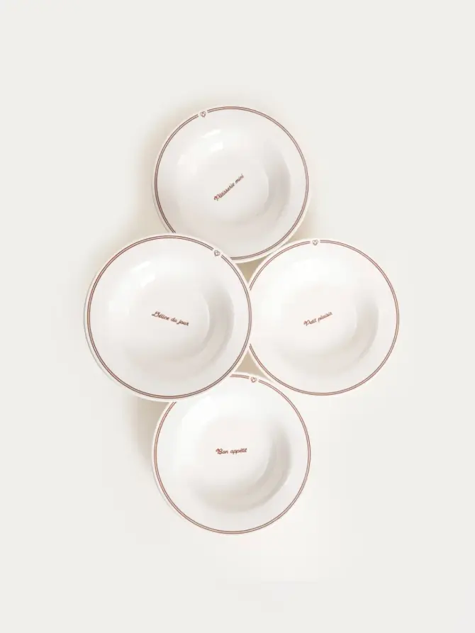 Zestaw talerzy PATISSERIE porcelanowych głębokich, 22,5 cm 4 szt.