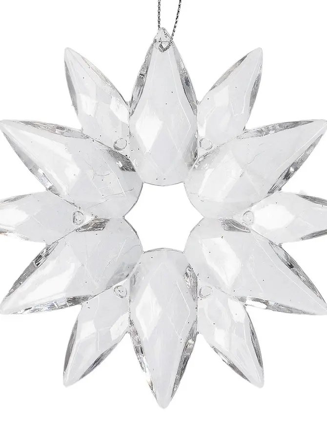 Zawieszka ASTRE ACRILO transparentna śnieżynka 12 cm