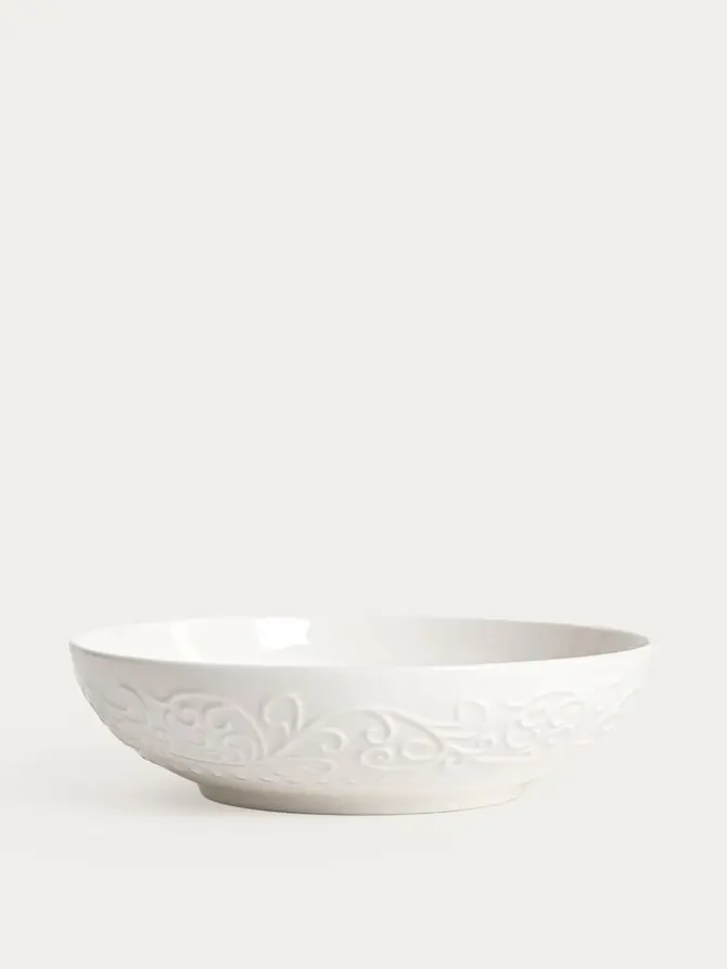 Zestaw talerzy SYLIA porcelanowy z ornamentem 18 el