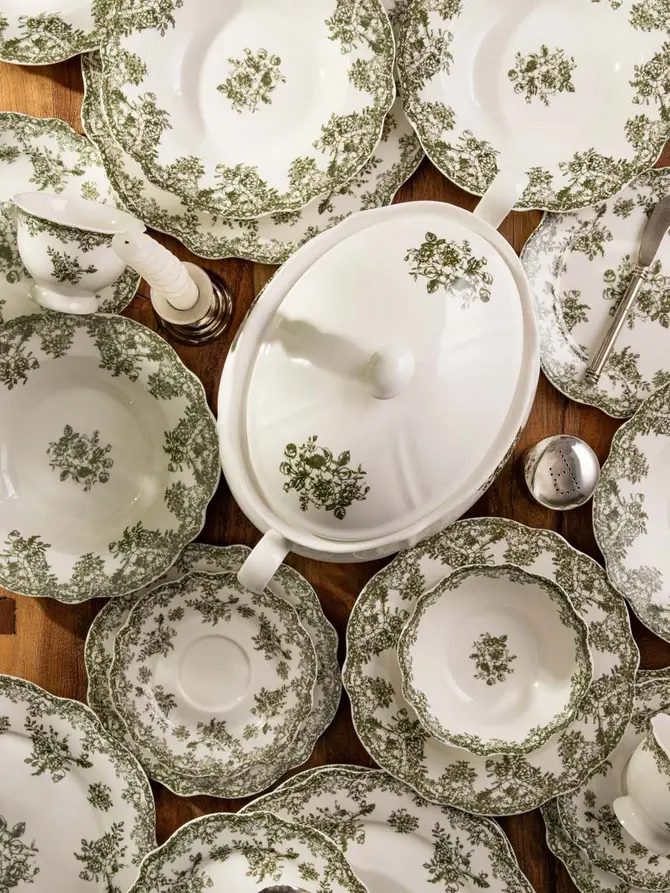 Talerz LOURRY porcelanowy głęboki zielony 22 cm