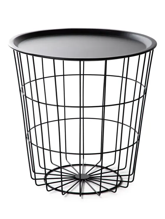Stolik SCANDI czarny z czarnym blatem 41x41x41 cm