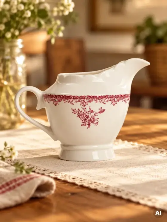 Mlecznik LOURRY porcelanowy czerwony 0,25 l