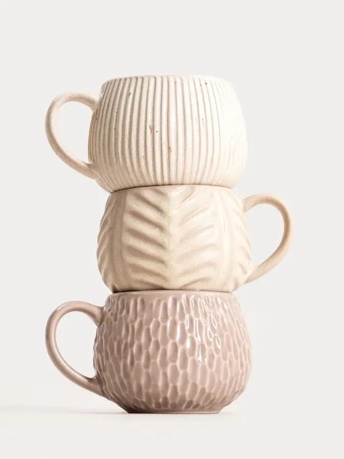 Kubek ALMOS porcelanowy baryłka w prążki 0,25 l