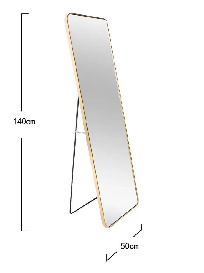 Lustro ELORA stojące prostokątne złote 140x50cm