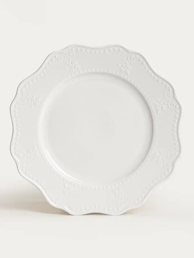 Talerz VISTAL porcelanowy obiadowy biały 26,5 cm