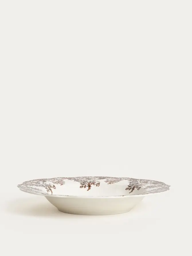 Talerz LOURRY porcelanowy głęboki brązowy 22 cm