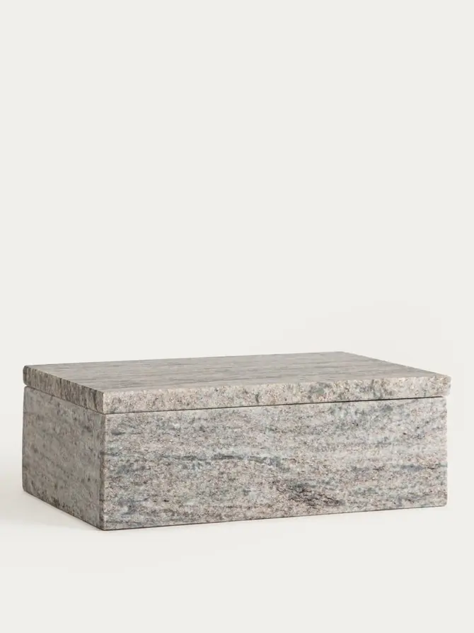 Szkatułka MARMURI marmurowa beżowo-szara 20x13x7 cm