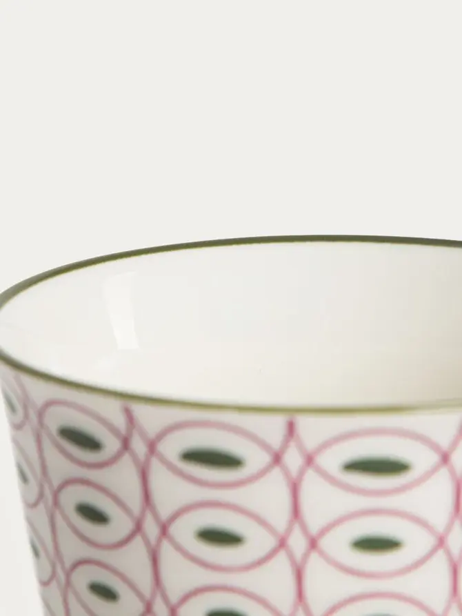 Kubek KIVO porcelanowy różowo-zielony 0,4 l
