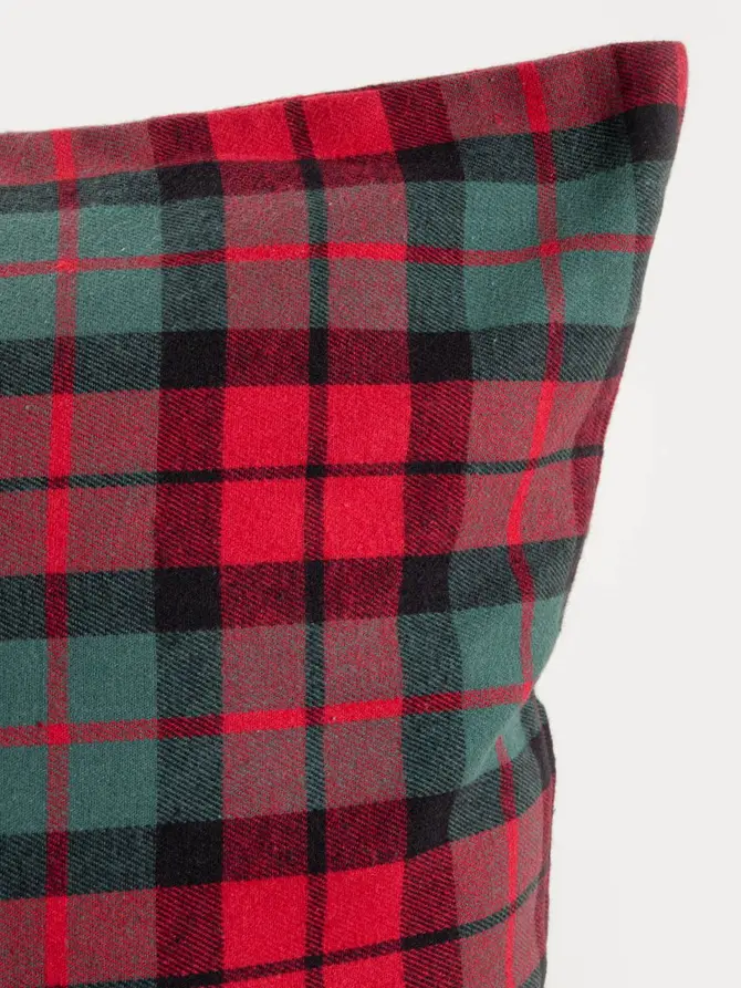 Pościel TARTAN flanelowa z barwionych nici w kratę 220x200 + 2*50x60 cm