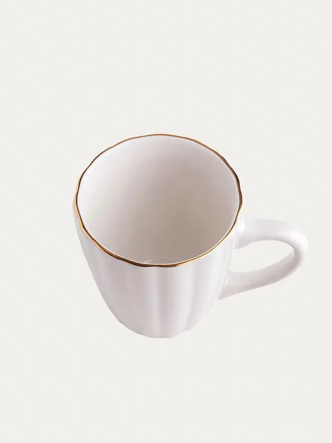 Kubek MELIDA porcelanowy ze złotą obwódką 0,38 l