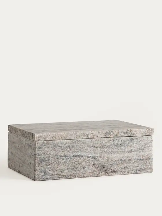 Szkatułka MARMURI marmurowa beżowo-szara 20x13x7 cm