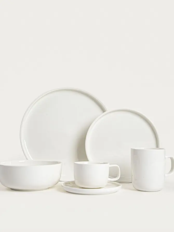 Talerz BERGO porcelanowy deserowy biały 20 cm