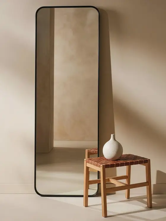 Lustro ELORA stojące prostokątne czarne 140x50 cm