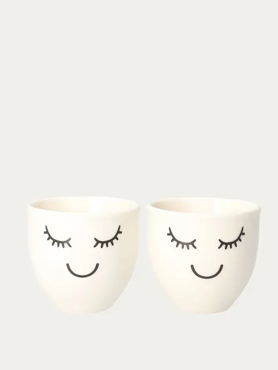 Zestaw kieliszków EYELASHES porcelanowych na jajko 