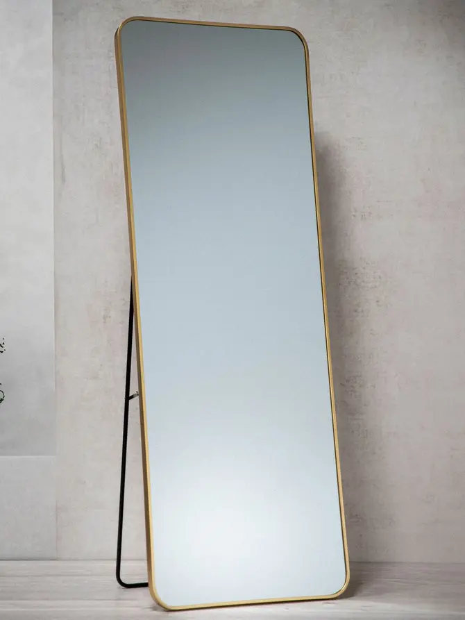 Lustro ELORA stojące prostokątne złote 140x50cm