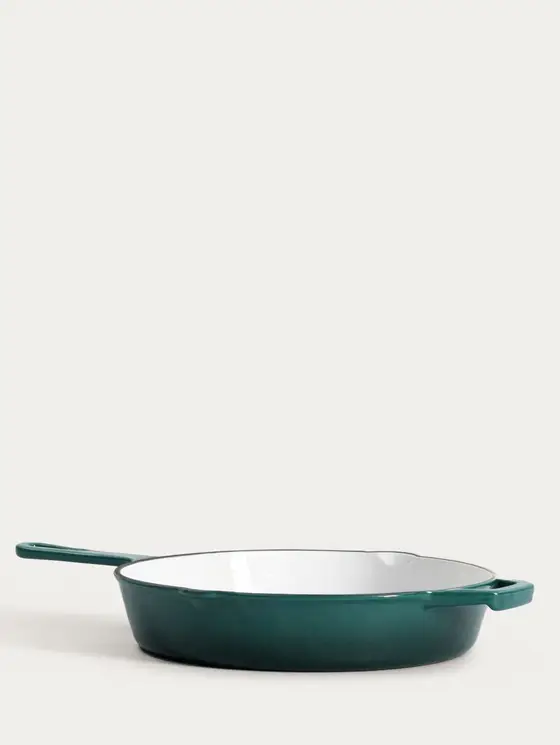 Patelnia żeliwna ANDREAS zielona ombre 26 cm