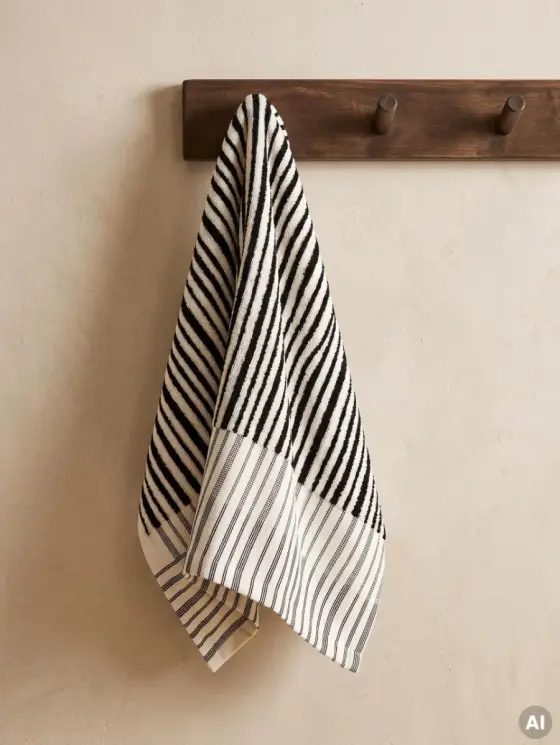 Ręcznik DEMI w czarne paski 50x90 cm