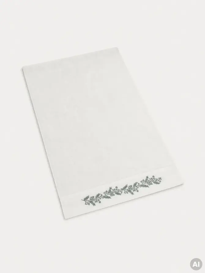 Ręcznik LIORIA z ozdobnym pistacjowym haftem 50x90 cm