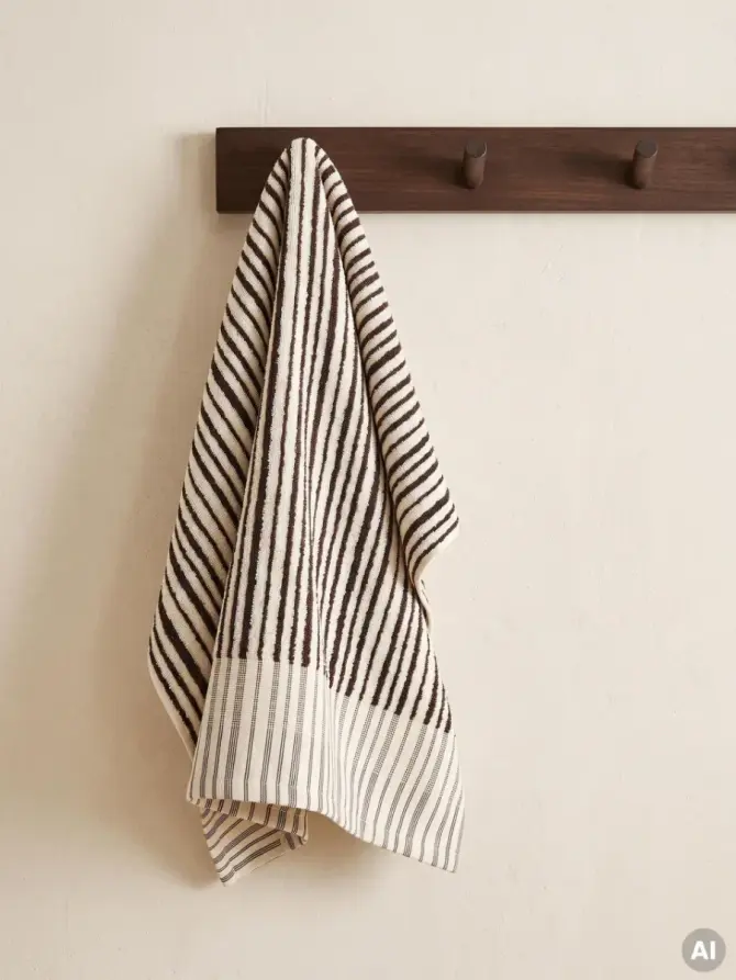 Ręcznik DEMI w brązowe paski 70x130 cm