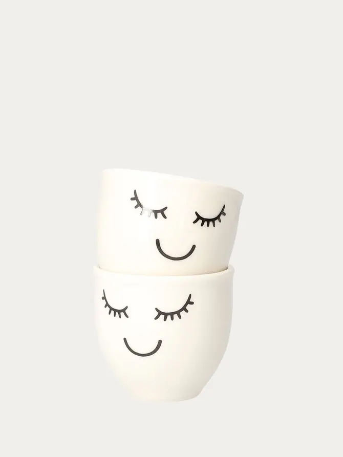 Zestaw kieliszków EYELASHES porcelanowych na jajko 
