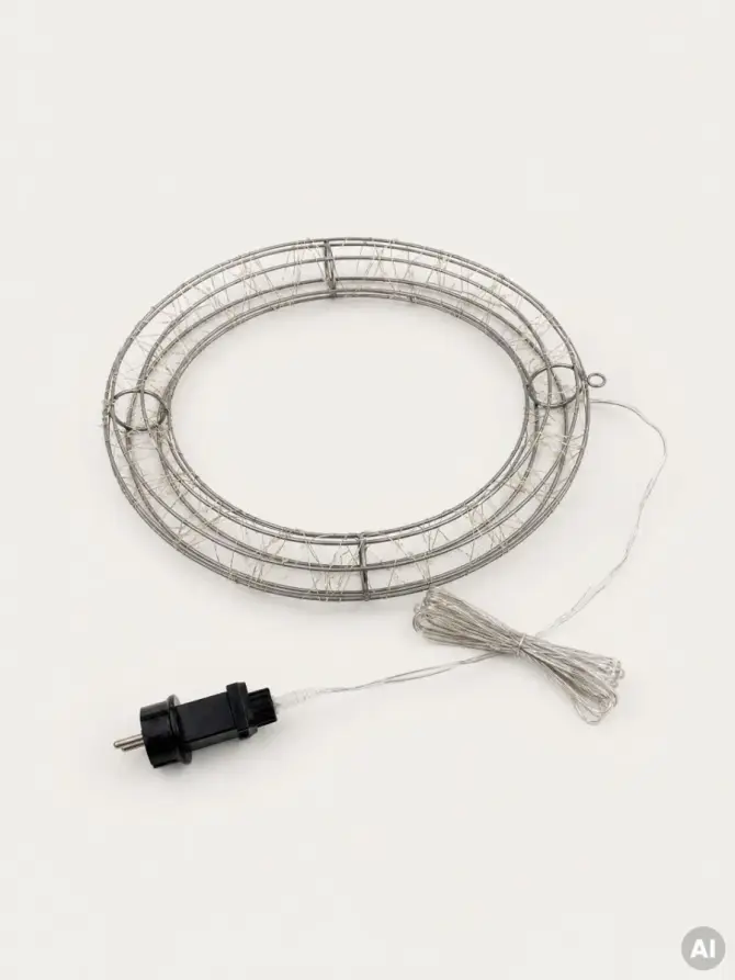 Dekoracja LED ILUMES metalowa obręcz 300 LED, 38x4,5 cm