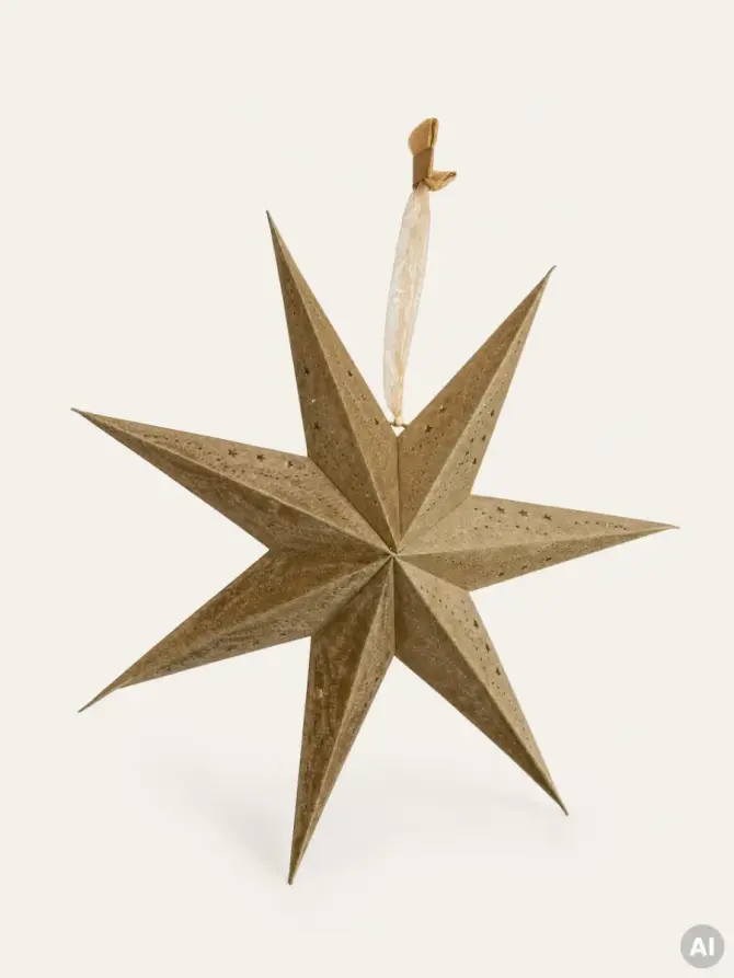 Gwiazda GALLA beżowa zamszowa 60 cm
