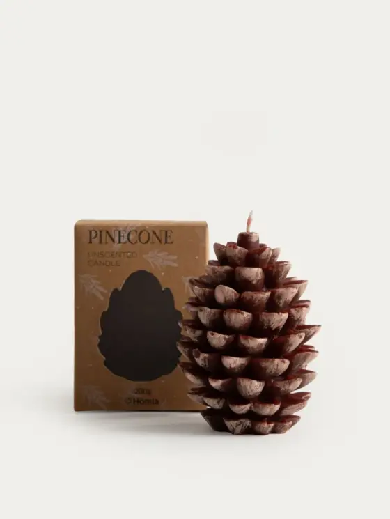 Świeca dekoracyjna WOODEN CRAFT szyszka 200 g