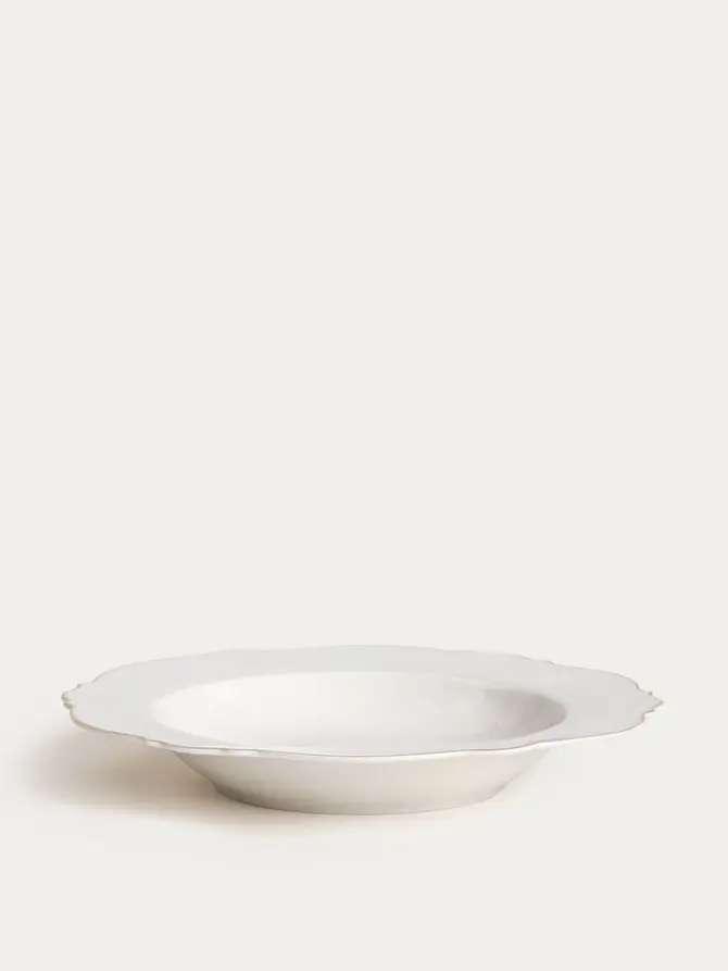 Talerz ELORIA porcelanowy głęboki ze złotym rantem 21 cm