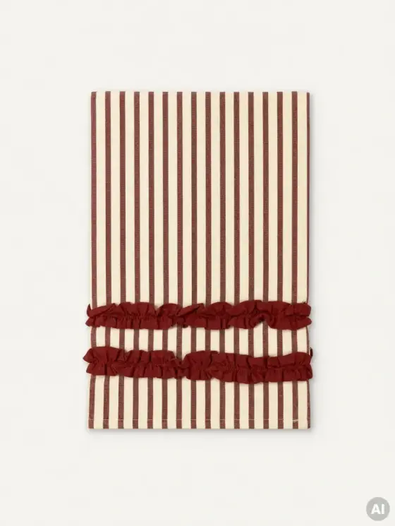 Bieżnik FESTILINE bawełniany w paski czerwone 40x160 cm
