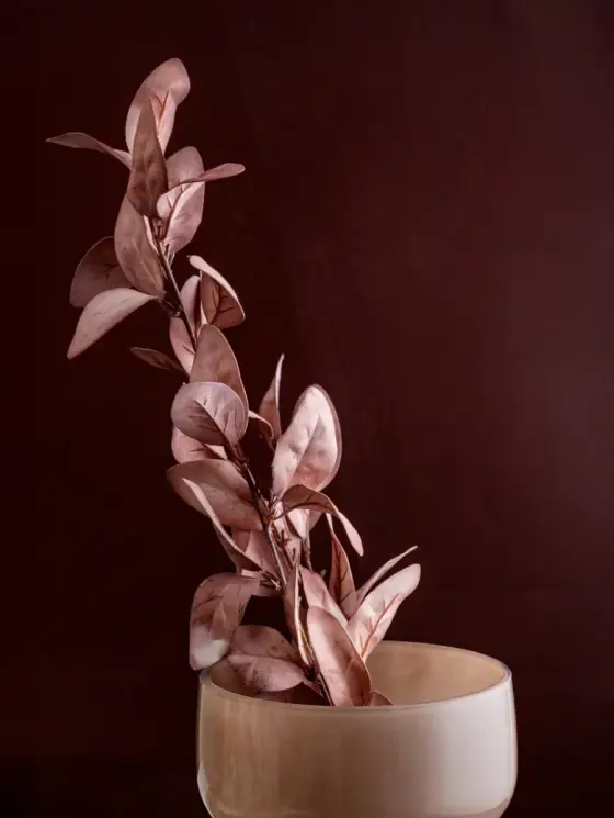 Gałązka sztuczna KAIRO liście magnolii czerwone 82 cm