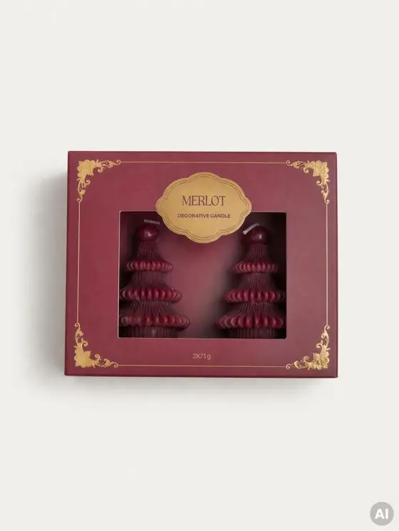 Świece dekoracyjne FESTIVE CHEER Merlot 2 szt.