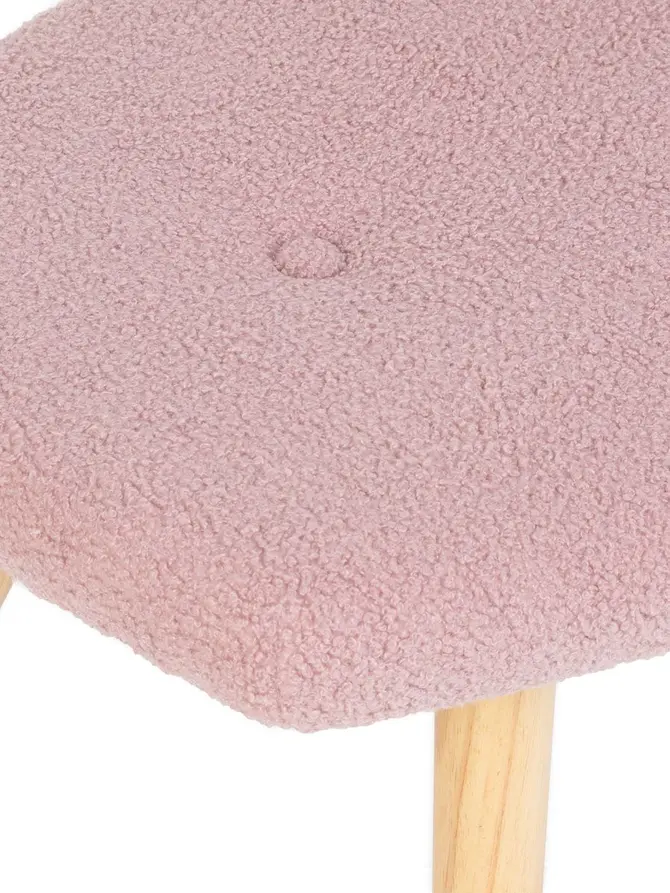 Podnóżek MOSS TEDDY BOUCLE w tkaninie TEDDY różowy 61x41x38 cm