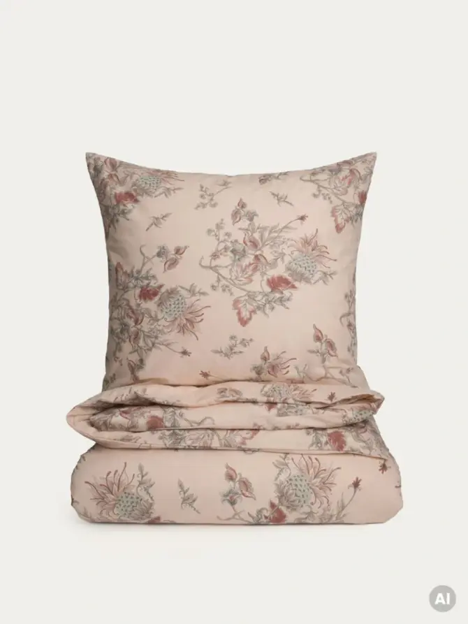 Pościel FLORAL PAISLEY bawełniana w różowe kwiaty 160x200 + 2*70x80 cm
