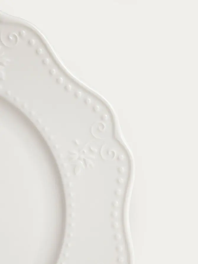 Talerz VISTAL porcelanowy deserowy biały 21 cm