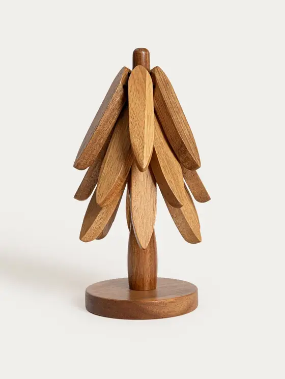 Zestaw podstawek XMAS MOOKA pod kubek w kształcie choinki 4 el.