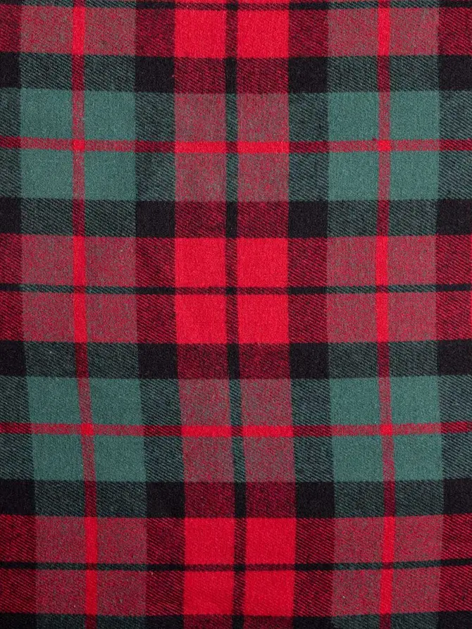 Pościel TARTAN flanelowa z barwionych nici w kratę 220x200 + 2*50x60 cm
