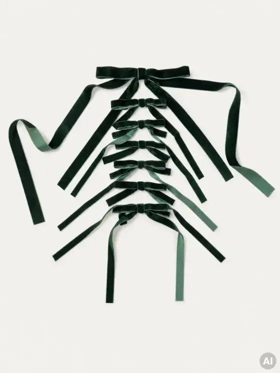 Zestaw kokard BOWE zielone 8 szt.