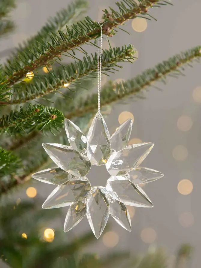 Zawieszka ASTRE ACRILO transparentna śnieżynka 12 cm