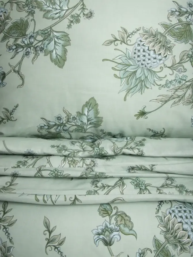Pościel FLORAL PAISLEY bawełniana w niebieskie kwiaty 140x200 + 1*70x80 cm