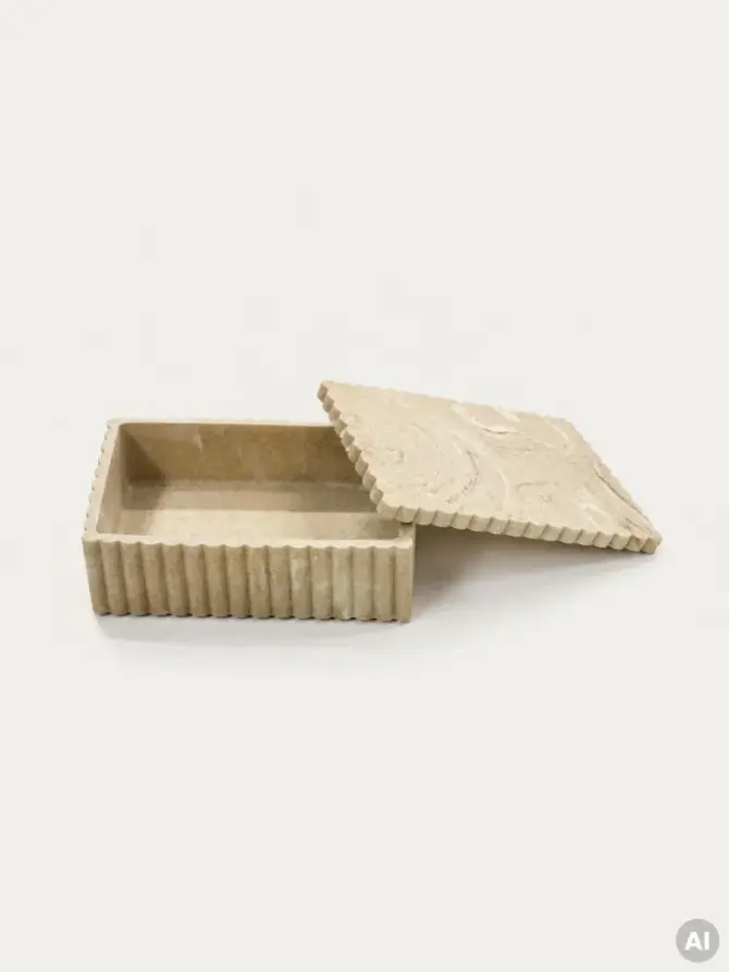 Szkatułka na biżuterię ONDA z wykończeniem piaskowym 20x13x7 cm