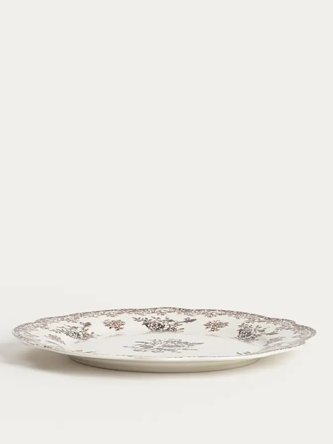 Talerz LOURRY porcelanowy obiadowy brązowy 27 cm