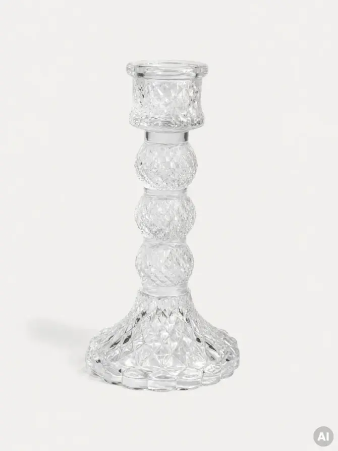 Zestaw świeczników RIFF szklanych transparentnych 2 szt. 8,2x8,2x15,2 cm