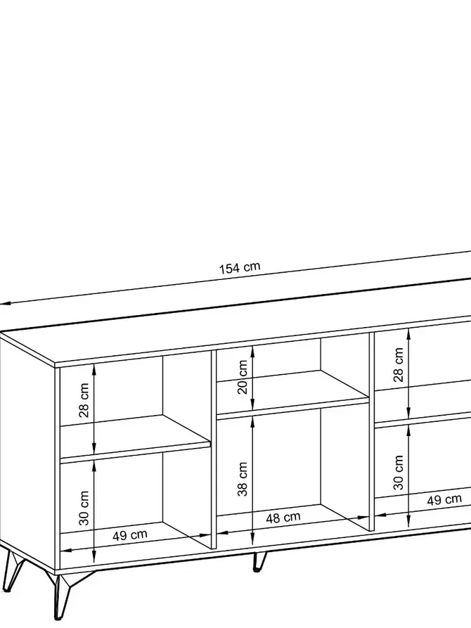 Komoda DIAMOND czarny korpus z dekorem dąb evoke na frontach 153,4x39x76,7 cm