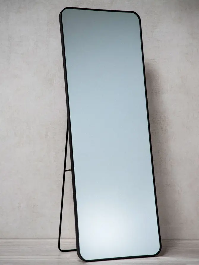 Lustro ELORA stojące prostokątne czarne 140x50 cm