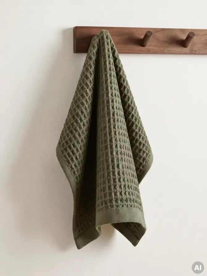 Ręcznik VAFFEL oliwkowy 50x90 cm