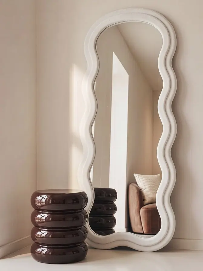 Lustro FILO beżowe falowane 160x60x5,5 cm