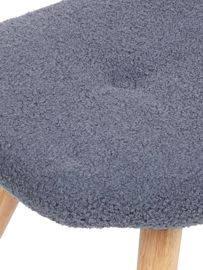 Podnóżek MOSS TEDDY BOUCLE w tkaninie TEDDY granatowy 61x41x38 cm